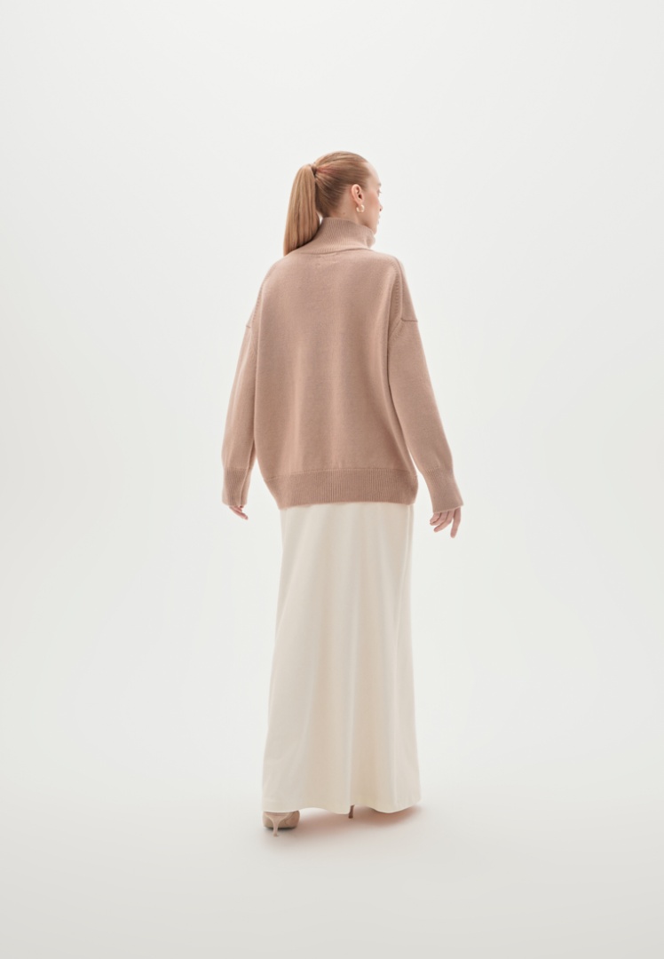 Свитер из кашемира с высоким воротом "Теплый Тауп"