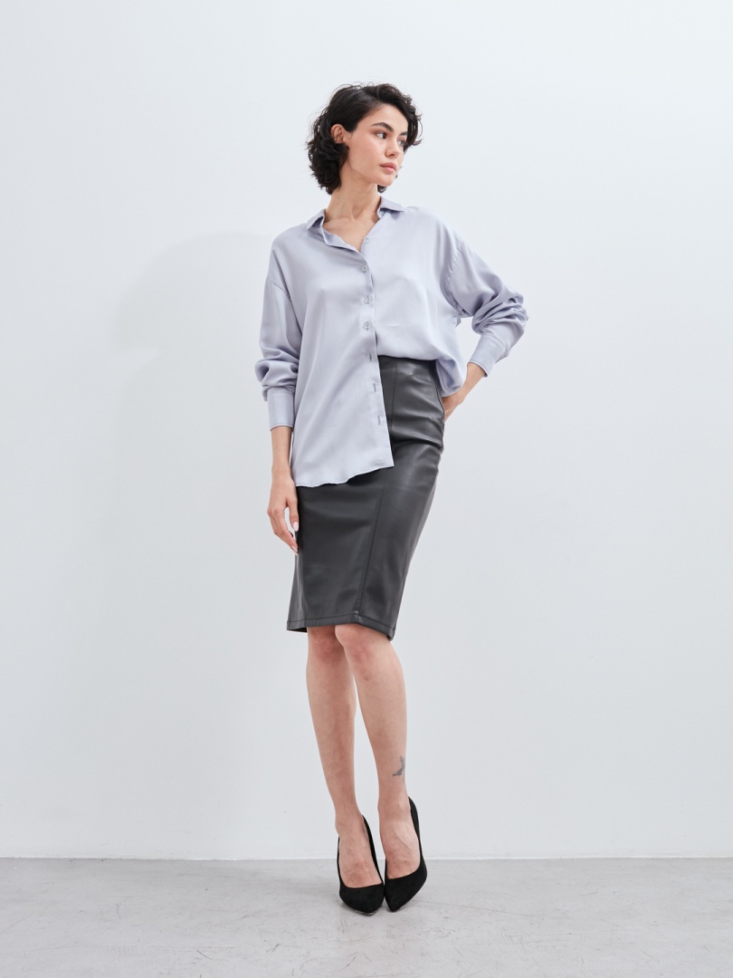 Рубашка шелковая оверсайз "Сиренити"