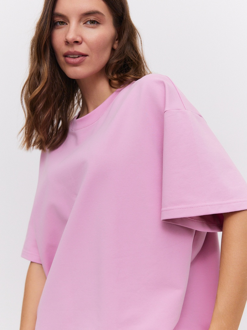 Футболка оверсайз розовая