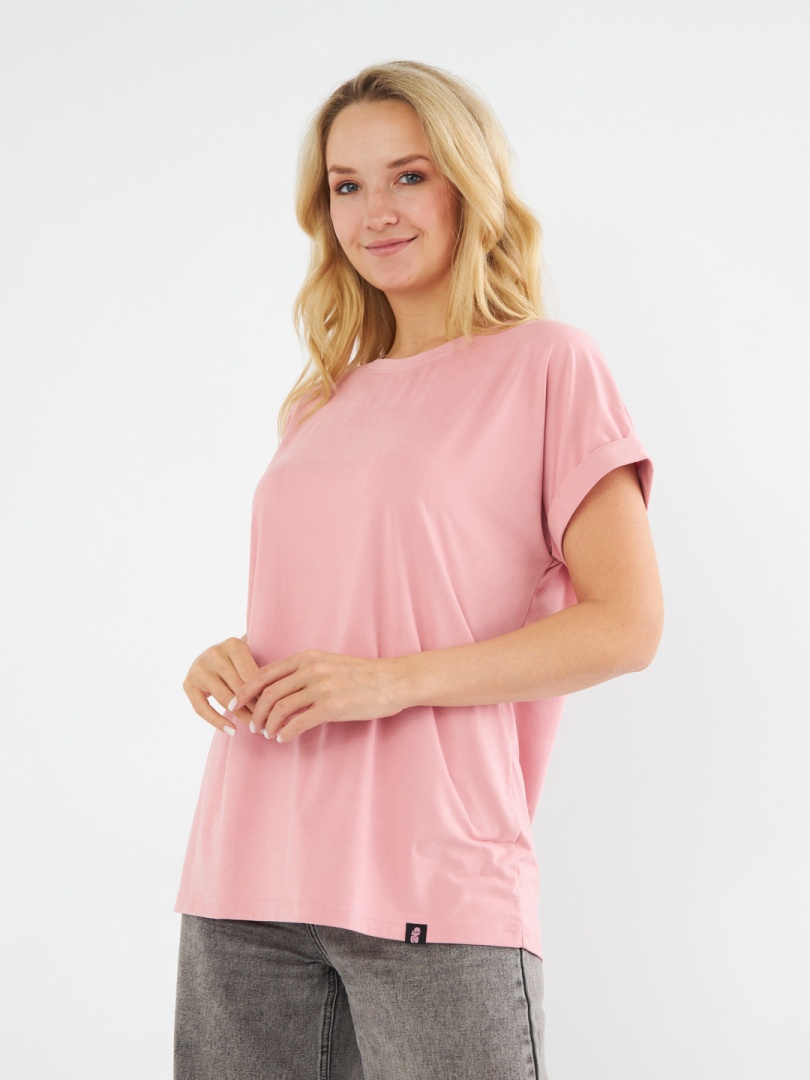 Футболка оверсайз нежно розовая