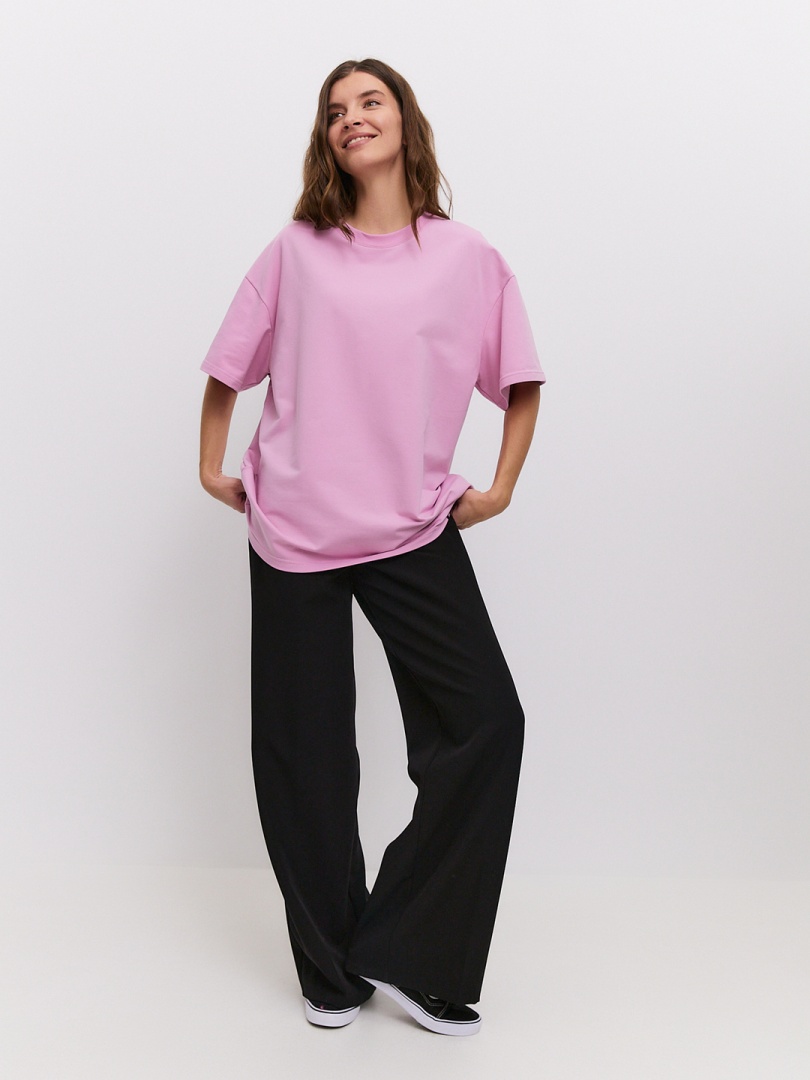 Футболка оверсайз розовая