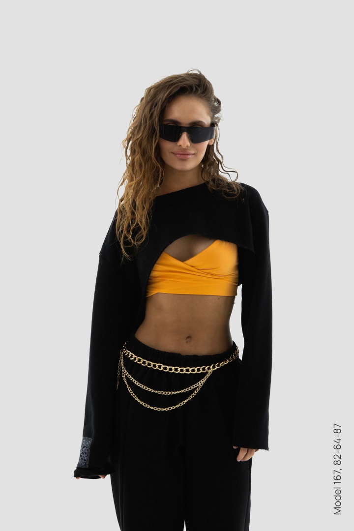 Худи укороченное Crop Hoodie Black