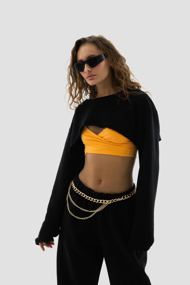 Худи укороченное Crop Hoodie Black