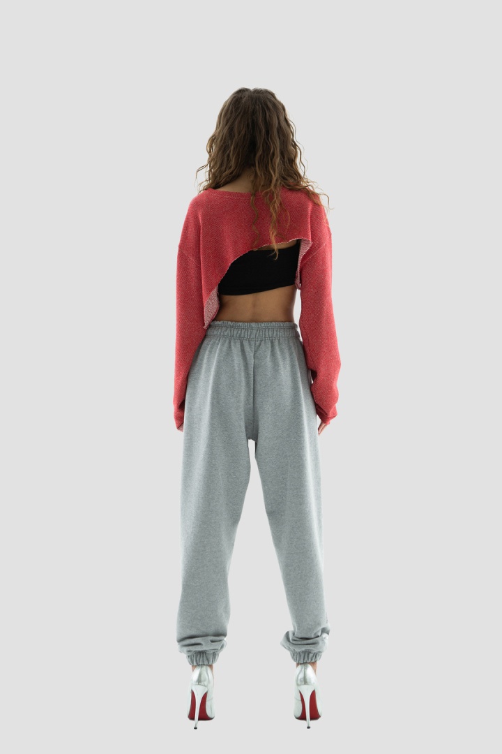 Худи укороченное Crop Hoodie Red