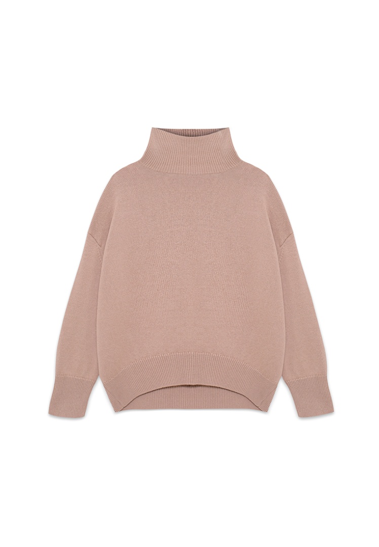 Свитер из кашемира с высоким воротом "Теплый Тауп"