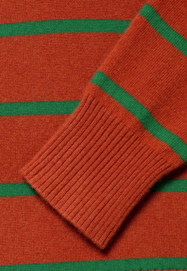 Худи из кашемира детское "Терракот с Зеленью"