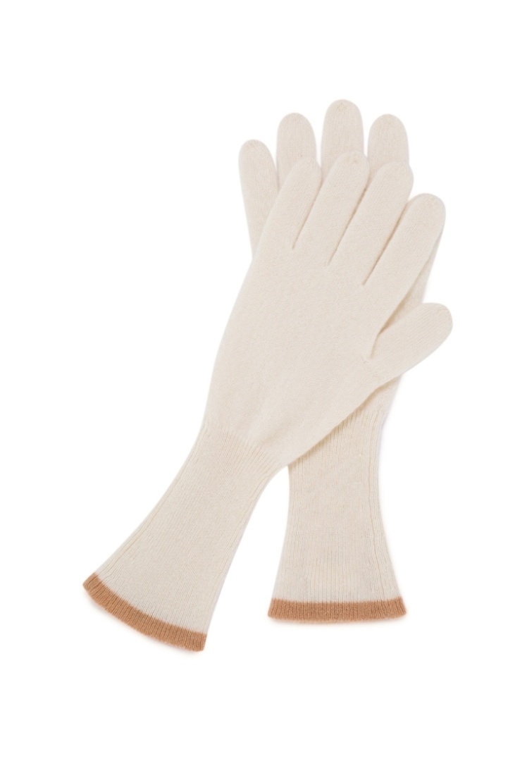 Перчатки кашемировые удлиненные "Сливочный Пломбир"
