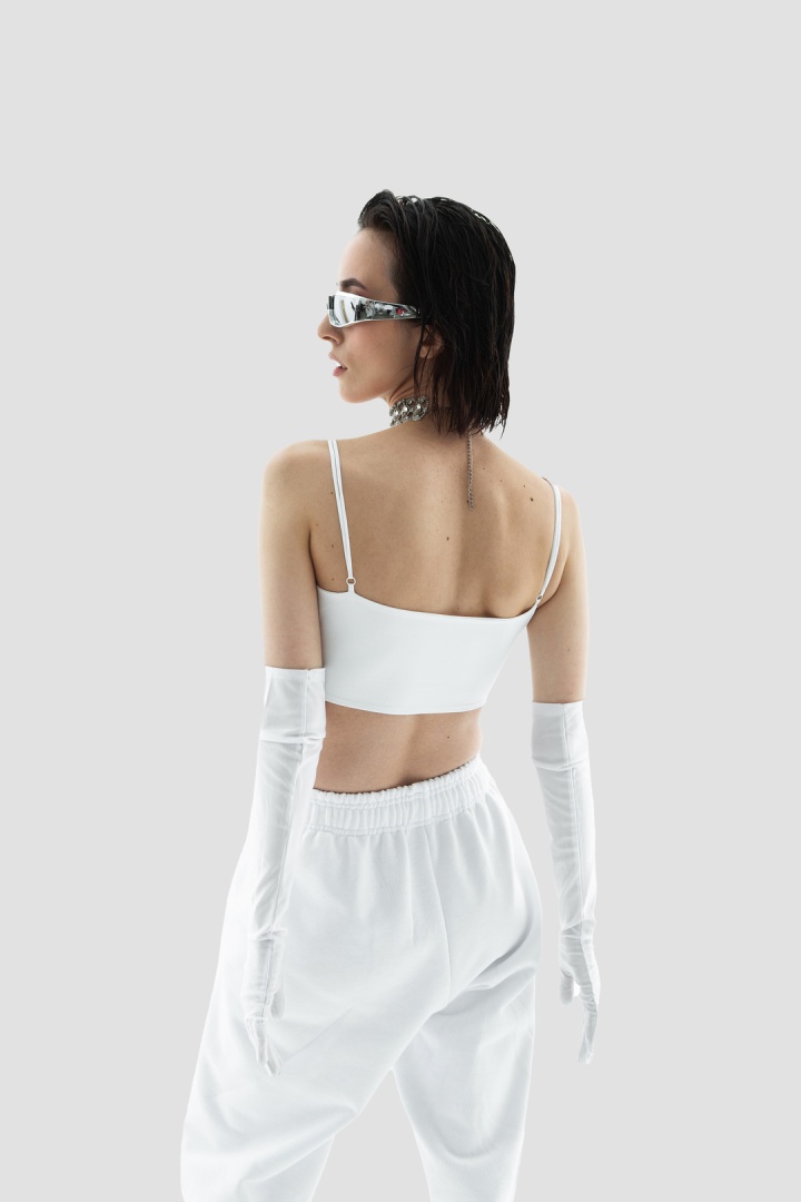 Топ Crop Top Triangle  White