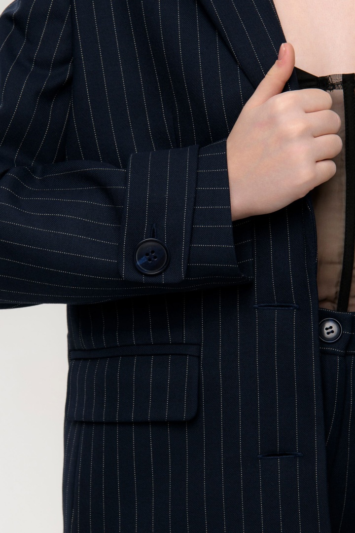Жакет синий в полоску