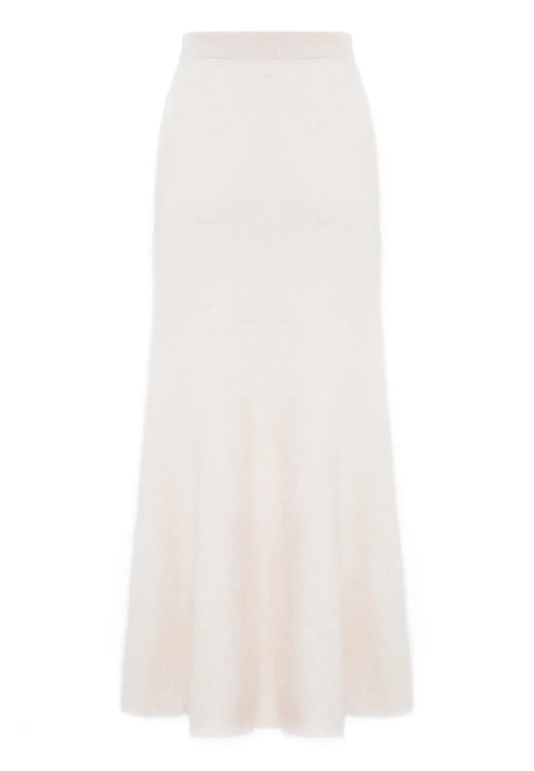 Юбка из пушистого кашемира "Сливочный Пломбир"