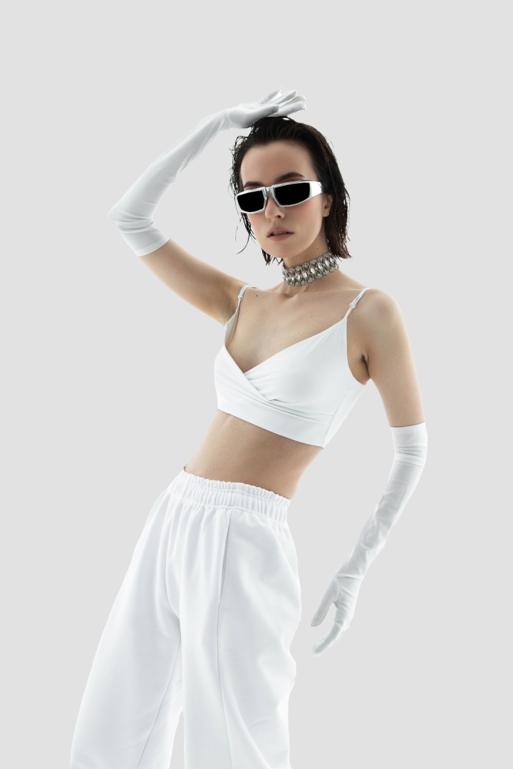 Топ Crop Top Triangle  White