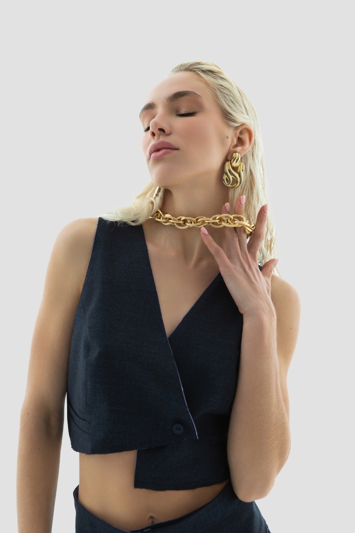 Жилет Asymmetrical Vest Gray Blue