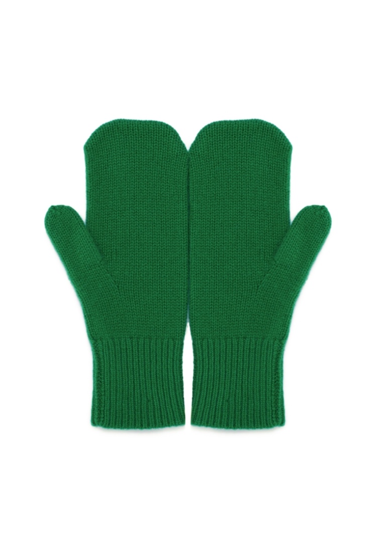 Варежки  тонкие из кашемира "Майская Зелень"