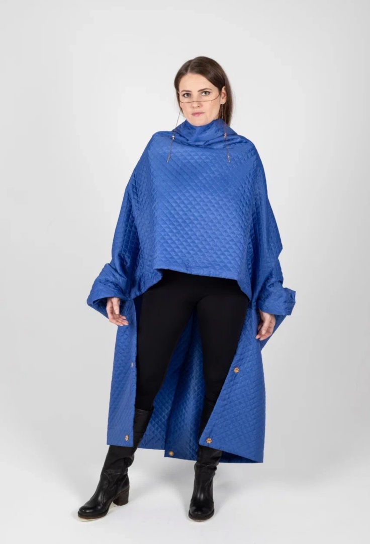 Накидка - трансформер синяя