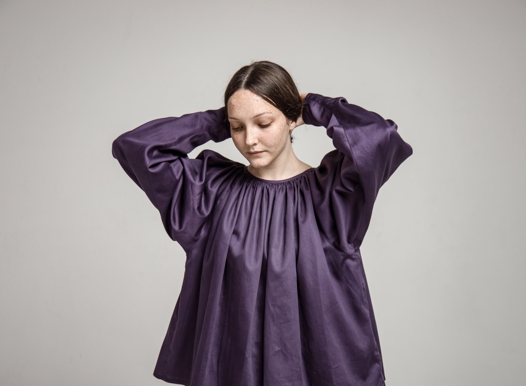 Фиолетовая рубашка "Рукава"