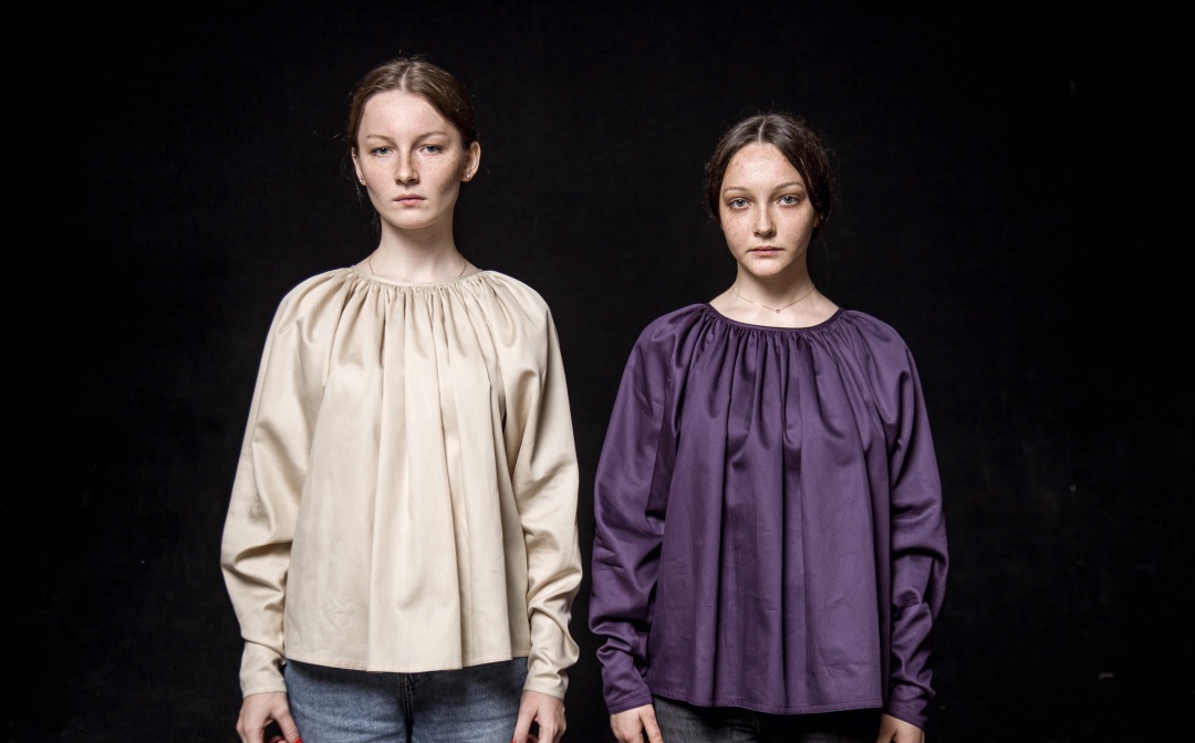 Фиолетовая рубашка "Рукава"