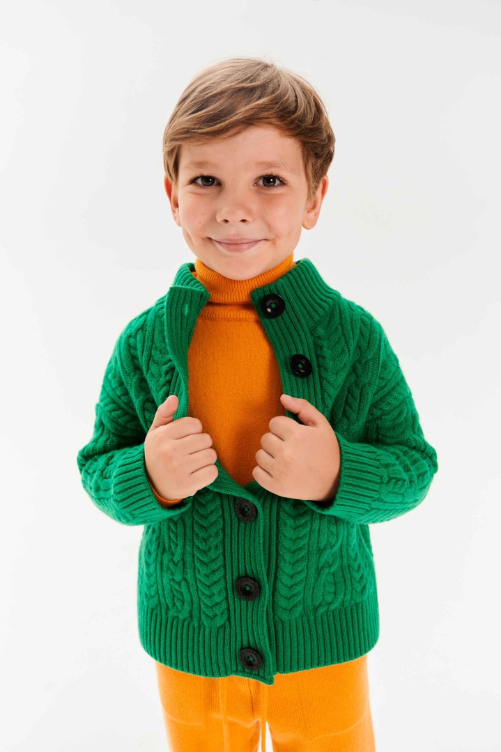 Кардиган из кашемира детский "Майская Зелень" Кардиган из кашемира детский "Майская Зелень"
