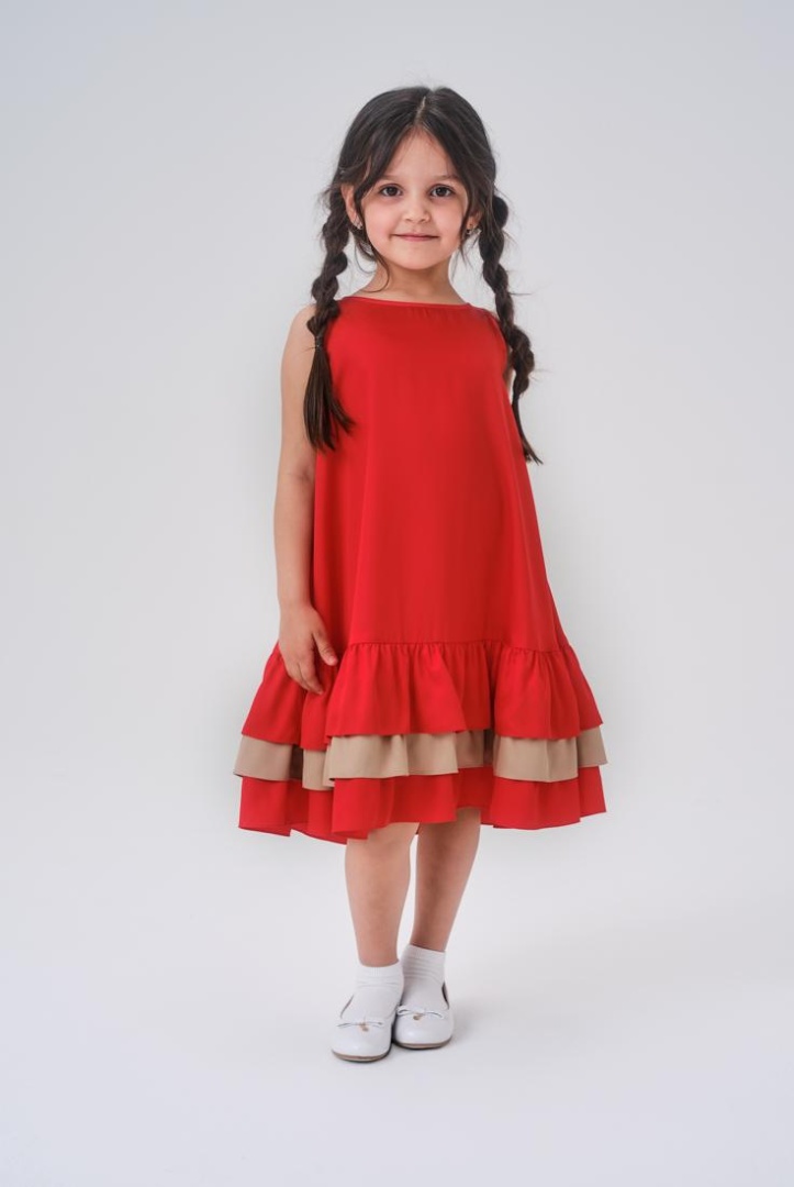 Сарафан-Кармен из шелкового бамбука детский "Алая Роскошь" Сарафан-Кармен из шелкового бамбука детский "Алая Роскошь"