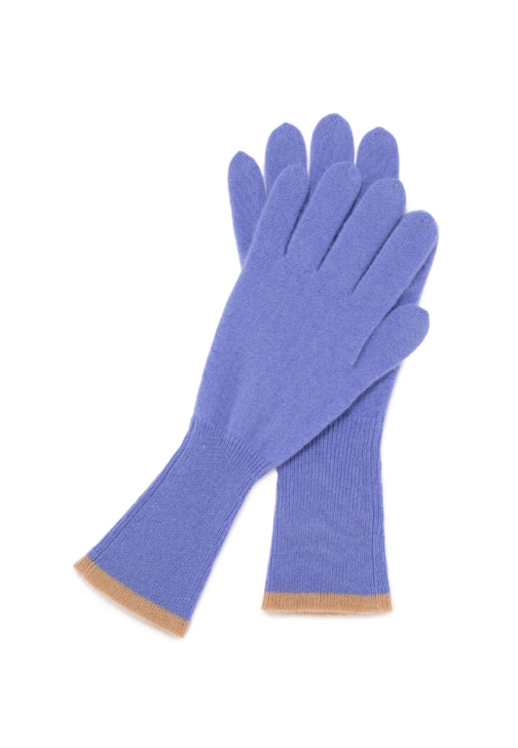 Перчатки кашемировые удлиненные "Васильковый Иней"