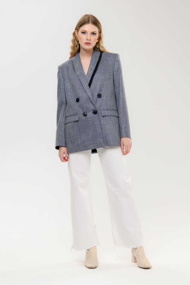 Жакет синяя клетка