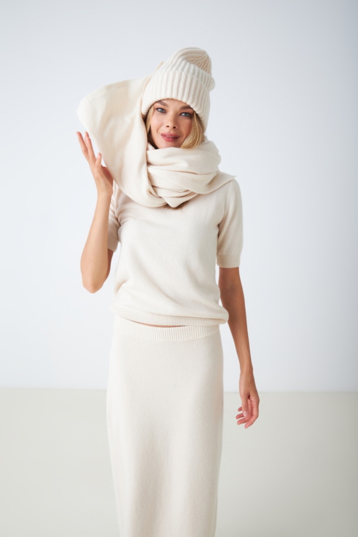 Юбка из кашемира "Взбитые Сливки"