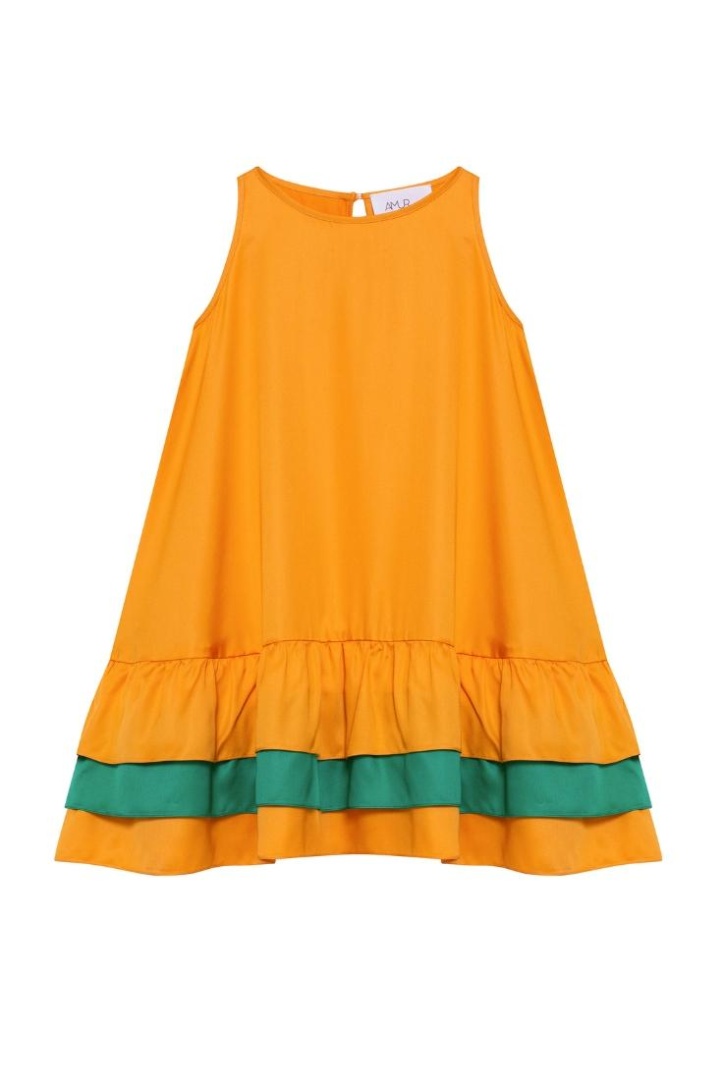 Сарафан-Кармен из шелкового бамбука детский "Сочный Абрикос" Сарафан-Кармен из шелкового бамбука детский "Сочный Абрикос"